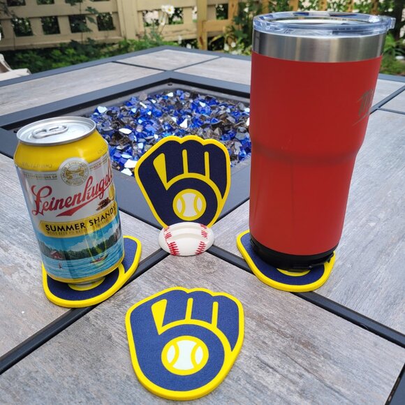 Milwaukee Brewers Coaster Set - 3D Printed - (Set of 4) - Brewers Glove 2020+ - Picture 2 of 3